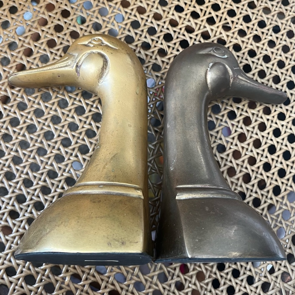 Brass Duck Bookends